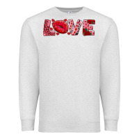 Oatmeal Heather love with kiss Premium Sweatshirt - AdoDesignShop