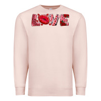 Pale Pink love with kiss Premium Sweatshirt - AdoDesignShop