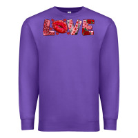 Purple love with kiss Premium Sweatshirt - AdoDesignShop