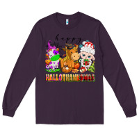 Plum happy hallothanksmas farm animals Long Sleeve Tee - texasbilliewilder