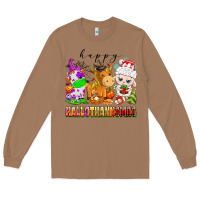 Toasted Coconut happy hallothanksmas farm animals Long Sleeve Tee - texasbilliewilder