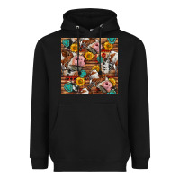 Black cow and western seamless pattern Heavyweight Hoodie - BundleAndBundleShop