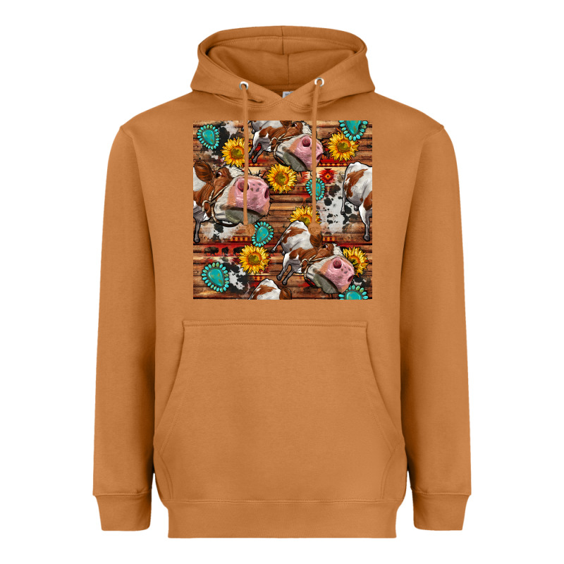 Cow And Western Seamless Pattern Heavyweight Hoodie by BundleAndBundleShop | Teevron