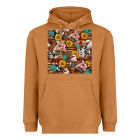 Meerkat cow and western seamless pattern Heavyweight Hoodie - BundleAndBundleShop