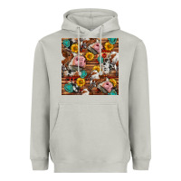 Moon Dust cow and western seamless pattern Heavyweight Hoodie - BundleAndBundleShop