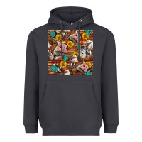 Smoke cow and western seamless pattern Heavyweight Hoodie - BundleAndBundleShop