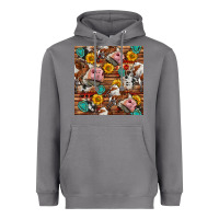 Storm cow and western seamless pattern Heavyweight Hoodie - BundleAndBundleShop