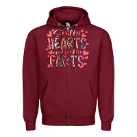 Burgundy stealin hearts and makin farts Zipper Hoodie - RacoonDesign
