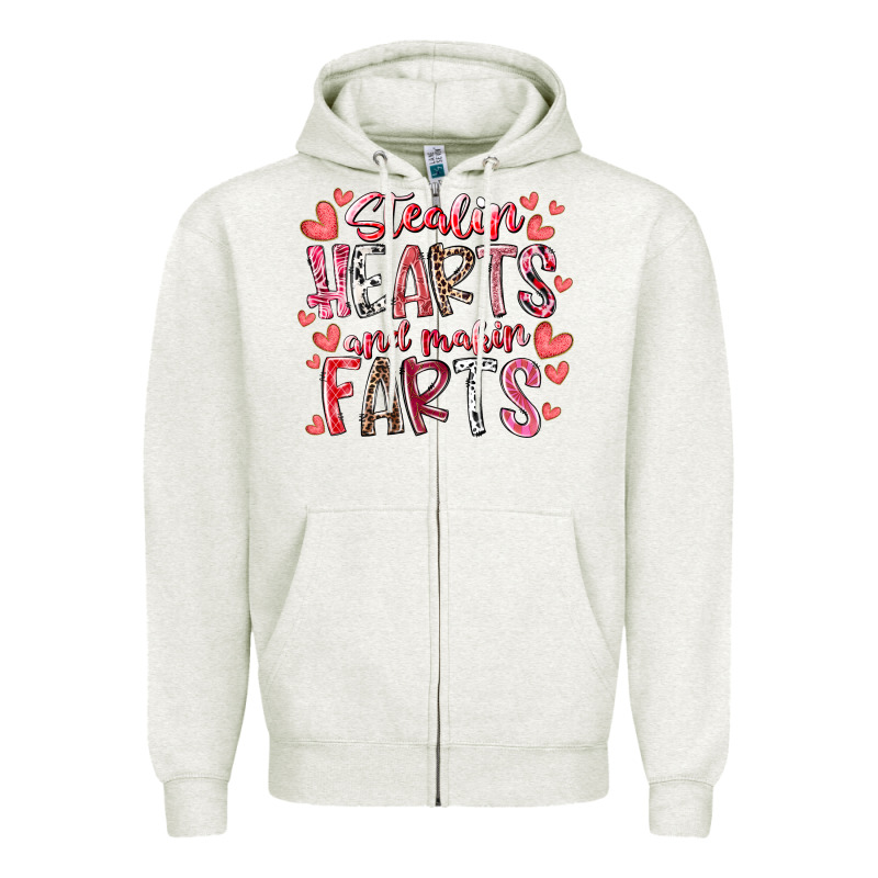 Stealin Hearts And Makin Farts Zipper Hoodie by RacoonDesign | Teevron