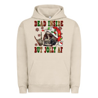 Pigment French Oak Dead inside but jolly af Urban Hoodie - NancyCooperArtShop