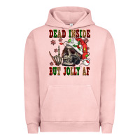 Pigment Salmon Dead inside but jolly af Urban Hoodie - NancyCooperArtShop