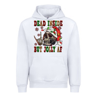 White Dead inside but jolly af Urban Hoodie - NancyCooperArtShop