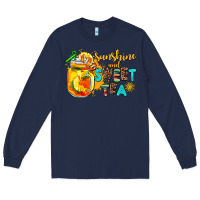 Navy sunshine and sweet tea Long Sleeve Tee - AdoDesignShop