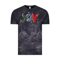 Cloud Black joy christmas lights Vintage Tee - MaliasSmallBusiness
