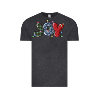 Vintage Black joy christmas lights Vintage Tee - MaliasSmallBusiness