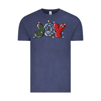 Vintage Denim joy christmas lights Vintage Tee - MaliasSmallBusiness
