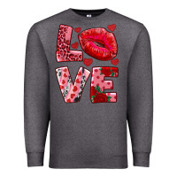 Charcoal Heather love kiss Premium Sweatshirt - AdoDesignShop