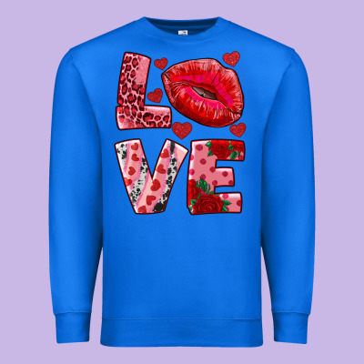 Love Kiss Premium Sweatshirt Designed By Adodesignshop