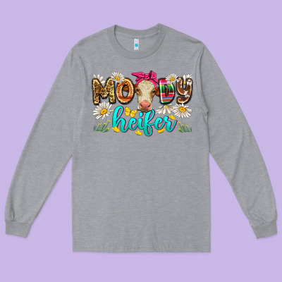 Moody Heifer Long Sleeve Tee Designed By Zillion Design Studio