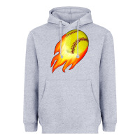 Heather Grey softball Heavyweight Hoodie - JahusDesignShop