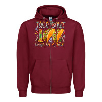 Burgundy taco bout 100 days of school Zipper Hoodie - RacoonDesign