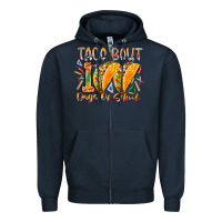 Navy taco bout 100 days of school Zipper Hoodie - RacoonDesign