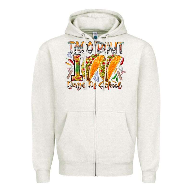 Taco Bout 100 Days Of School Zipper Hoodie by RacoonDesign | Teevron