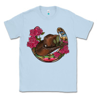 Dusty Blue western serape horseshoe Classic Tee - RanaPortraitStore