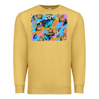 Antique Gold easter butterfly with glitter and cowhide  background Premium Sweatshirt - Artiststas
