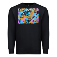 Black easter butterfly with glitter and cowhide  background Premium Sweatshirt - Artiststas
