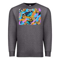Charcoal Heather easter butterfly with glitter and cowhide  background Premium Sweatshirt - Artiststas