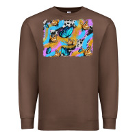 Chestnut easter butterfly with glitter and cowhide  background Premium Sweatshirt - Artiststas
