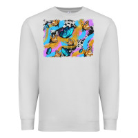 Dove Grey easter butterfly with glitter and cowhide  background Premium Sweatshirt - Artiststas