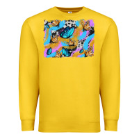 Lemon easter butterfly with glitter and cowhide  background Premium Sweatshirt - Artiststas