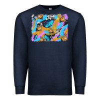 Navy easter butterfly with glitter and cowhide  background Premium Sweatshirt - Artiststas