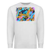 Oatmeal Heather easter butterfly with glitter and cowhide  background Premium Sweatshirt - Artiststas