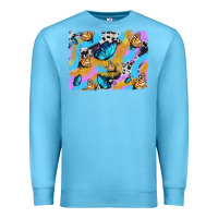 Ocean Blue easter butterfly with glitter and cowhide  background Premium Sweatshirt - Artiststas
