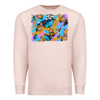 Pale Pink easter butterfly with glitter and cowhide  background Premium Sweatshirt - Artiststas