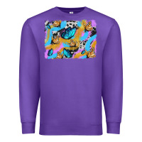 Purple easter butterfly with glitter and cowhide  background Premium Sweatshirt - Artiststas