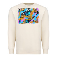 Sandshell easter butterfly with glitter and cowhide  background Premium Sweatshirt - Artiststas