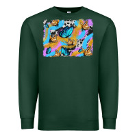 Sports Green easter butterfly with glitter and cowhide  background Premium Sweatshirt - Artiststas
