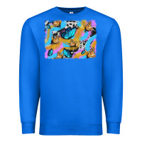 True Royal easter butterfly with glitter and cowhide  background Premium Sweatshirt - Artiststas