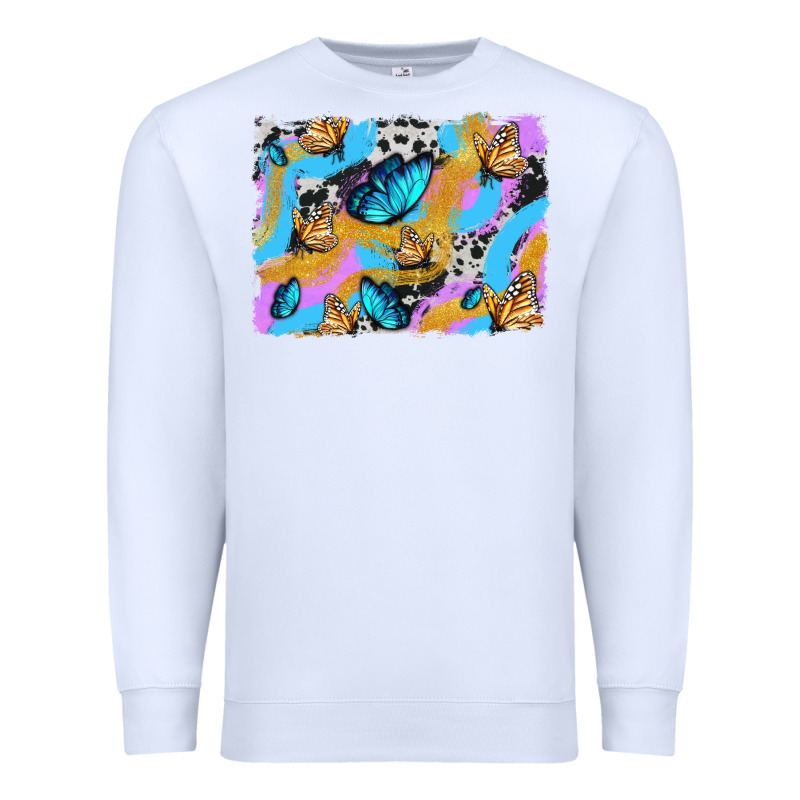 Easter Butterfly With Glitter And Cowhide  Background Premium Sweatshirt by Artiststas | Teevron