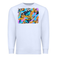 White easter butterfly with glitter and cowhide  background Premium Sweatshirt - Artiststas
