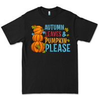 Black Autumn leaves and pumpkin please Premium Tee - Artiststas
