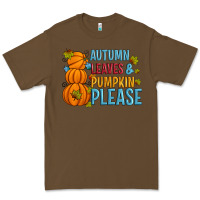 Cacao Autumn leaves and pumpkin please Premium Tee - Artiststas