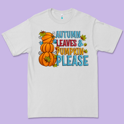 Autumn Leaves And Pumpkin Please Premium Tee Designed By Artiststas