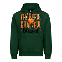 Forest Green Thankful Grateful Blessed Urban Hoodie - MaliasSmallBusiness