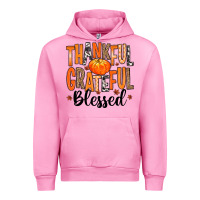 Fuchsia Pink Thankful Grateful Blessed Urban Hoodie - MaliasSmallBusiness