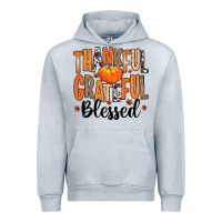 Heather Grey Thankful Grateful Blessed Urban Hoodie - MaliasSmallBusiness